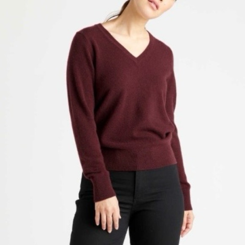 NWOT Quince Mongolian Cashmere V-Neck Sweater
